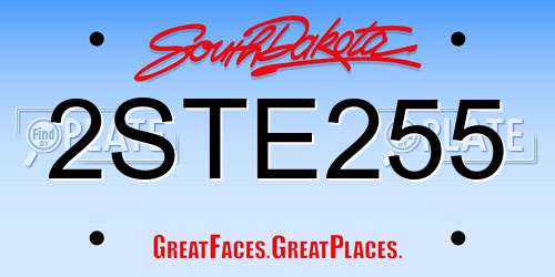 2STE255 South Dakota License Plate