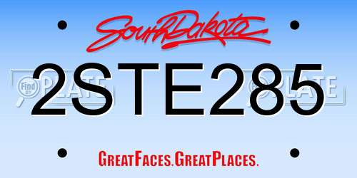 2STE285 South Dakota License Plate