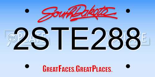 2STE288 South Dakota License Plate
