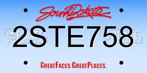 2STE758 South Dakota License Plate