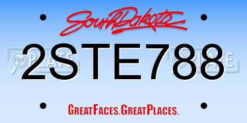 2STE788 South Dakota License Plate