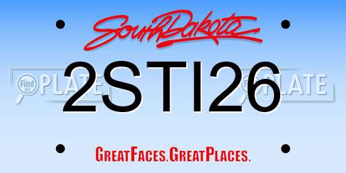 2STI26 South Dakota License Plate