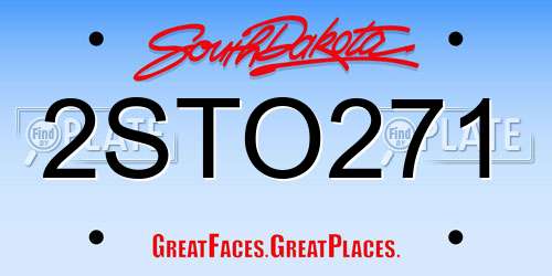 2STO271 South Dakota License Plate