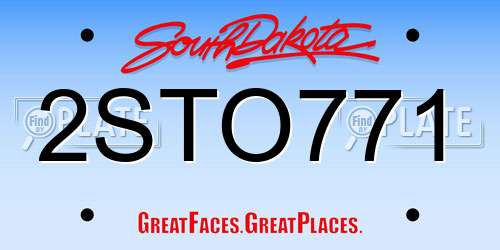 2STO771 South Dakota License Plate