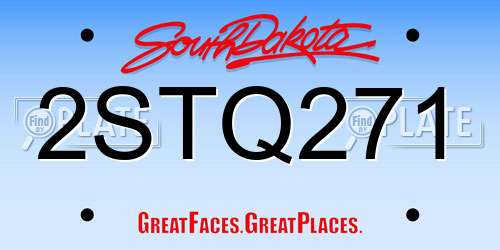 2STQ271 South Dakota License Plate