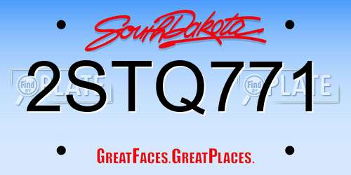 2STQ771 South Dakota License Plate