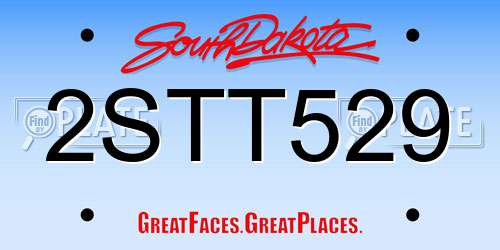 2STT529 South Dakota License Plate