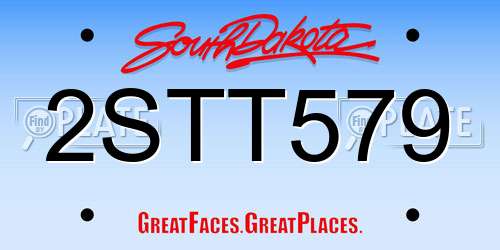 2STT579 South Dakota License Plate