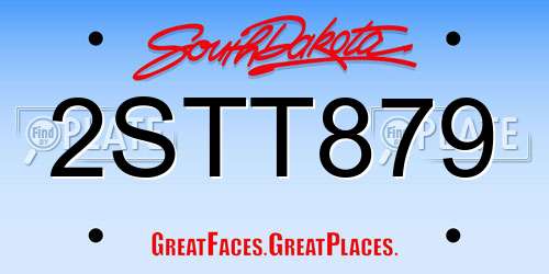 2STT879 South Dakota License Plate