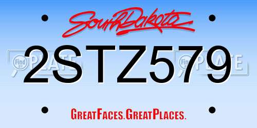 2STZ579 South Dakota License Plate