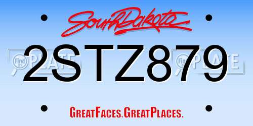 2STZ879 South Dakota License Plate