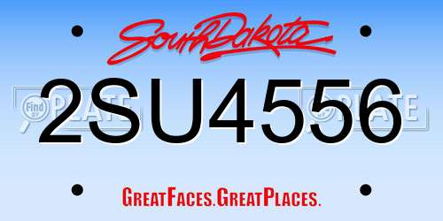 2SU4556 South Dakota License Plate