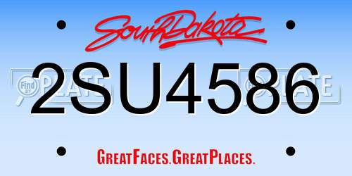 2SU4586 South Dakota License Plate