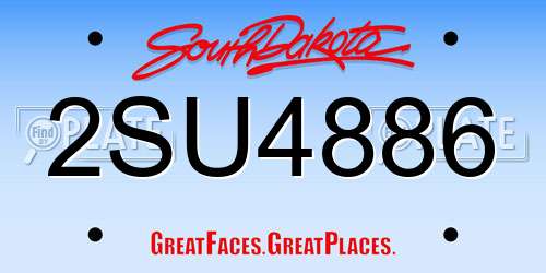 2SU4886 South Dakota License Plate