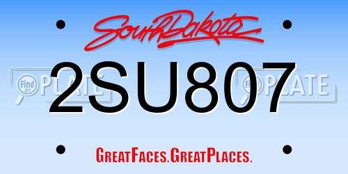 2SU807 South Dakota License Plate