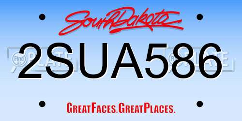 2SUA586 South Dakota License Plate