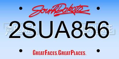 2SUA856 South Dakota License Plate