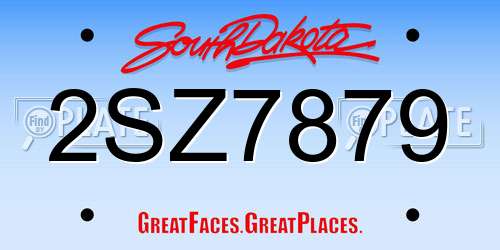 2SZ7879 South Dakota License Plate