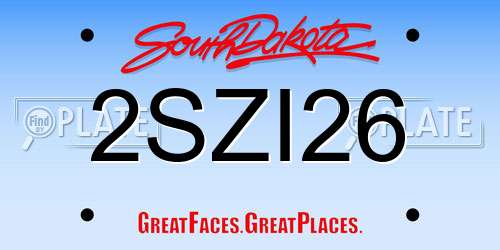 2SZI26 South Dakota License Plate