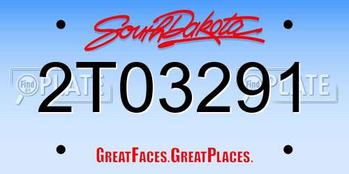 2T03291 South Dakota License Plate