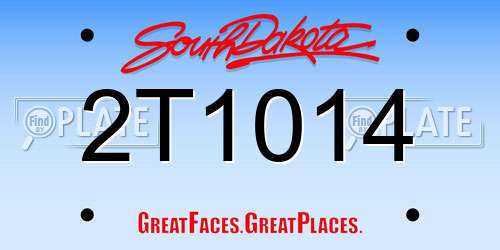 2T1014 South Dakota License Plate