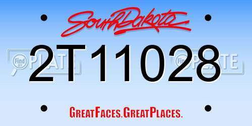 2T11028 South Dakota License Plate