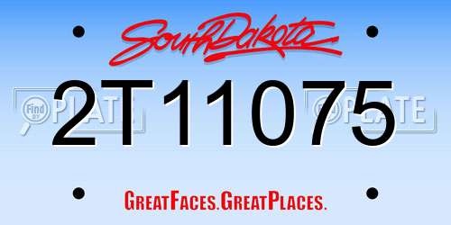 2T11075 South Dakota License Plate