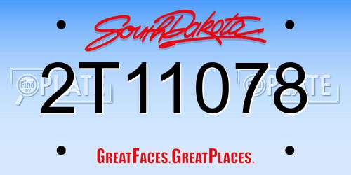 2T11078 South Dakota License Plate