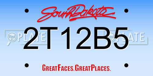 2T12B5 South Dakota License Plate