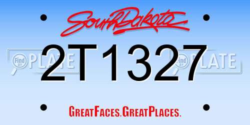 2T1327 South Dakota License Plate