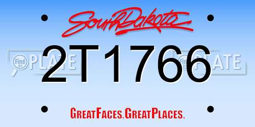 2T1766 South Dakota License Plate