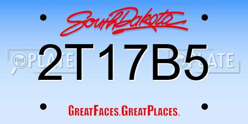 2T17B5 South Dakota License Plate