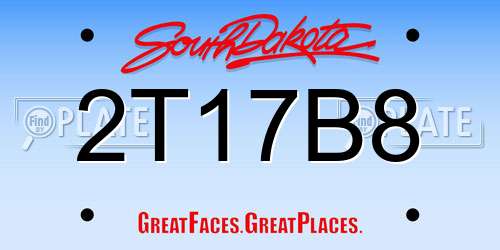 2T17B8 South Dakota License Plate