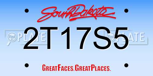 2T17S5 South Dakota License Plate