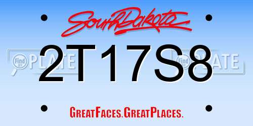 2T17S8 South Dakota License Plate