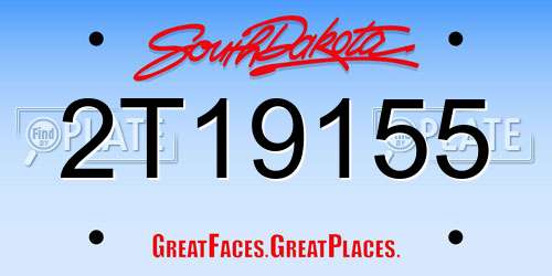 2T19155 South Dakota License Plate