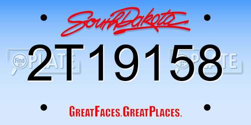 2T19158 South Dakota License Plate
