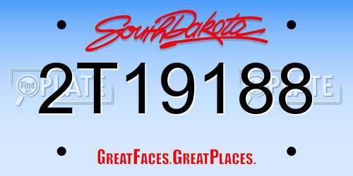 2T19188 South Dakota License Plate