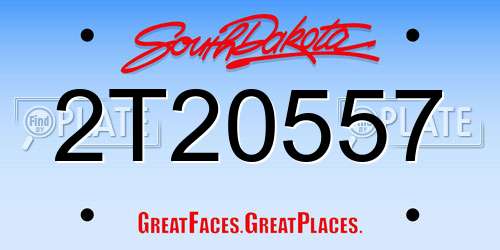 2T20557 South Dakota License Plate
