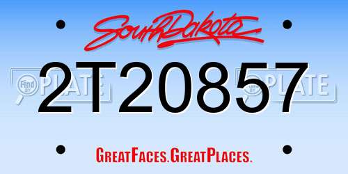 2T20857 South Dakota License Plate
