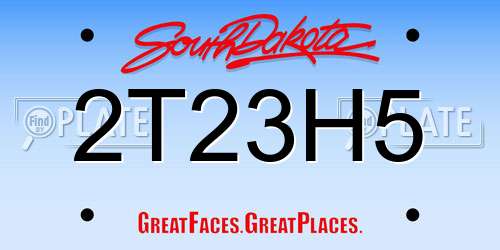 2T23H5 South Dakota License Plate