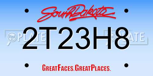 2T23H8 South Dakota License Plate