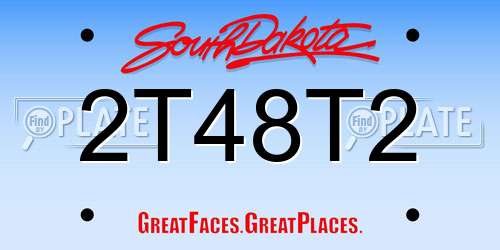 2T48T2 South Dakota License Plate