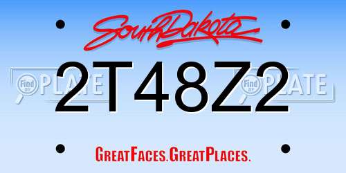 2T48Z2 South Dakota License Plate