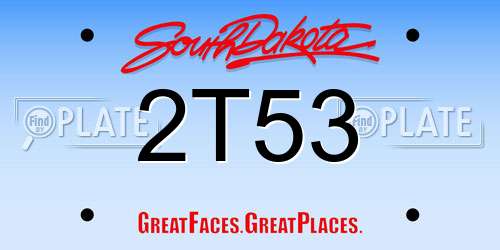 2T53 South Dakota License Plate
