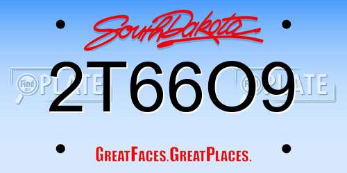 2T66O9 South Dakota License Plate