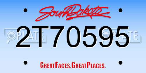 2T70595 South Dakota License Plate