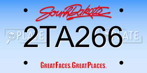 2TA266 South Dakota License Plate