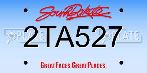 2TA527 South Dakota License Plate