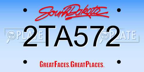 2TA572 South Dakota License Plate